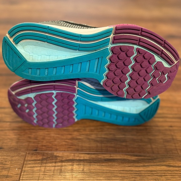 Nike Zoom Structure 19 Running Sneakers Casual Women 8 Gray Turquoise Pink - Picture 8 of 9